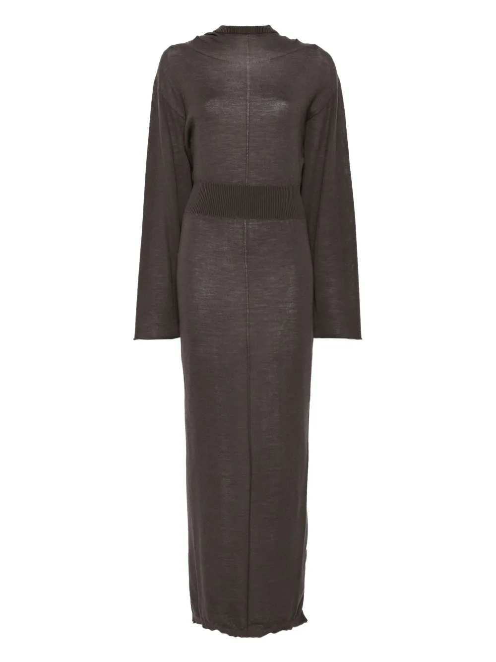 Rick Owens long-sleeve maxi dress | Brown | Image 1
