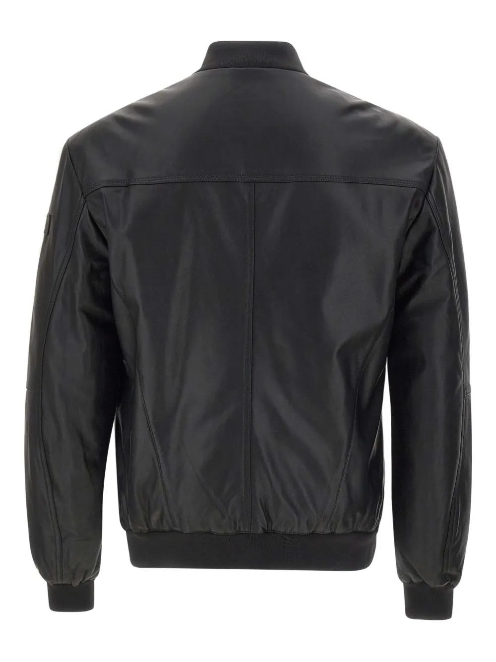 Peuterey Stand-collar Zip-closure Leather Jacket In Black