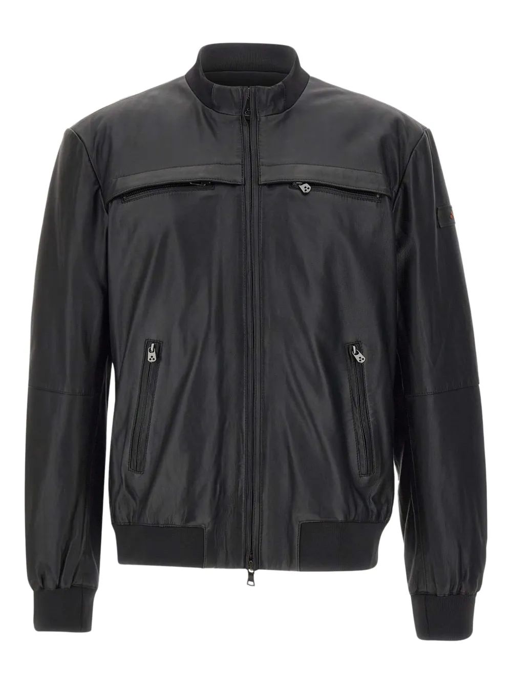 Peuterey stand-collar zip-closure leather jacket - ブラック Peuterey stand-collar zip-closure leather jacket - ブラック