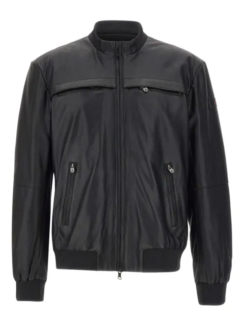 Peuterey stand-collar zip-closure leather jacket