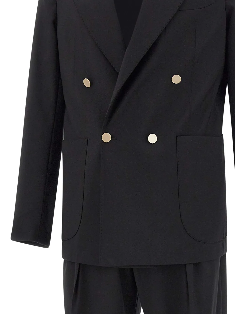 Briglia 1949 double-breasted peak-lapel suit Zwart