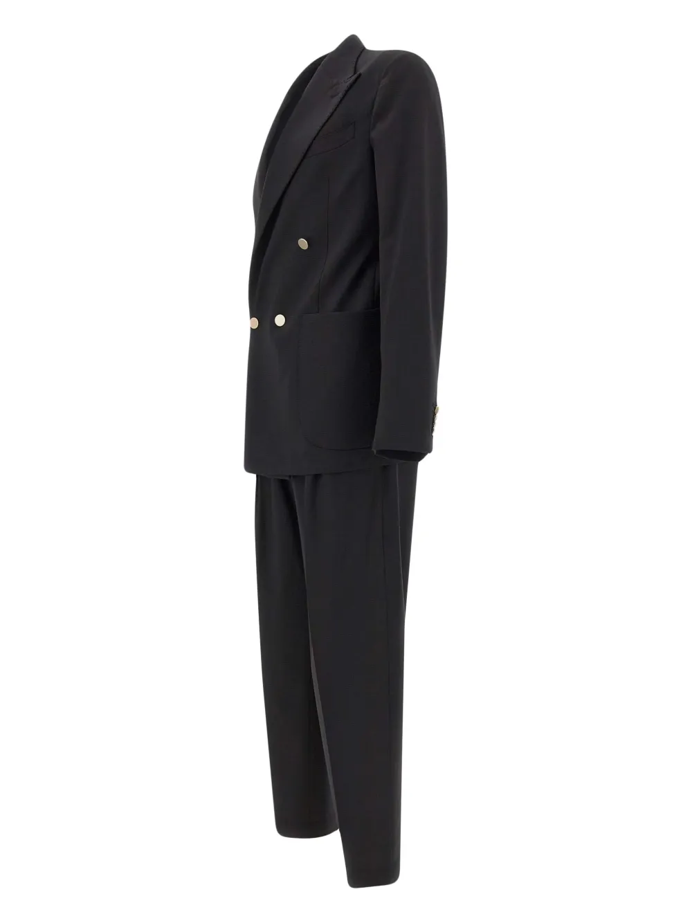 Briglia 1949 double-breasted peak-lapel suit Zwart
