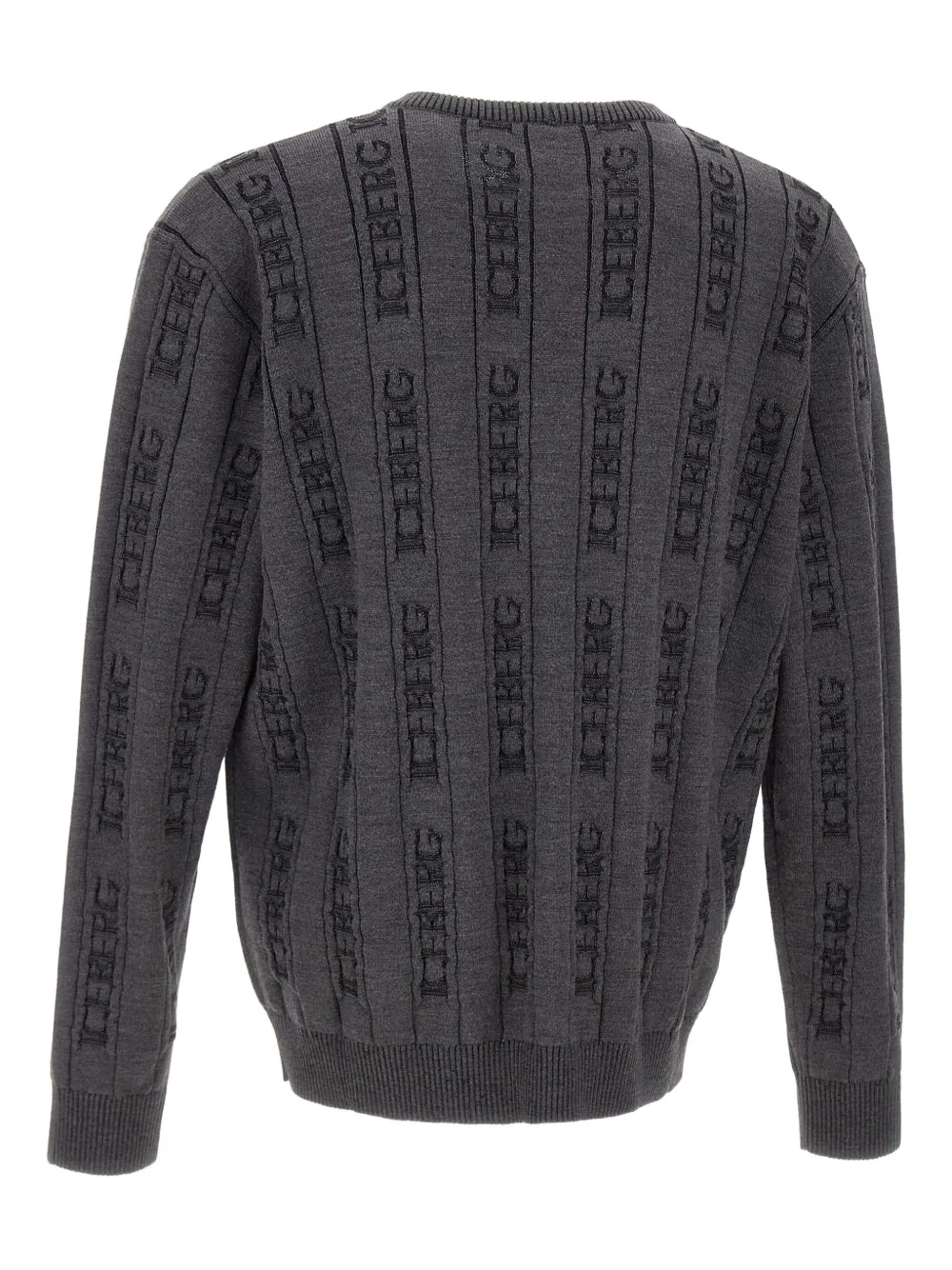 Iceberg ribbed monogram sweater Grijs