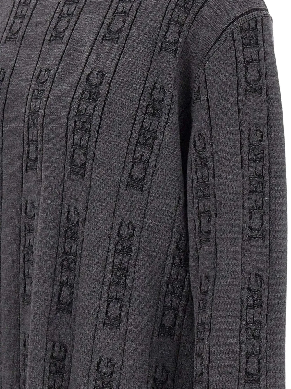 Iceberg ribbed monogram sweater Grijs