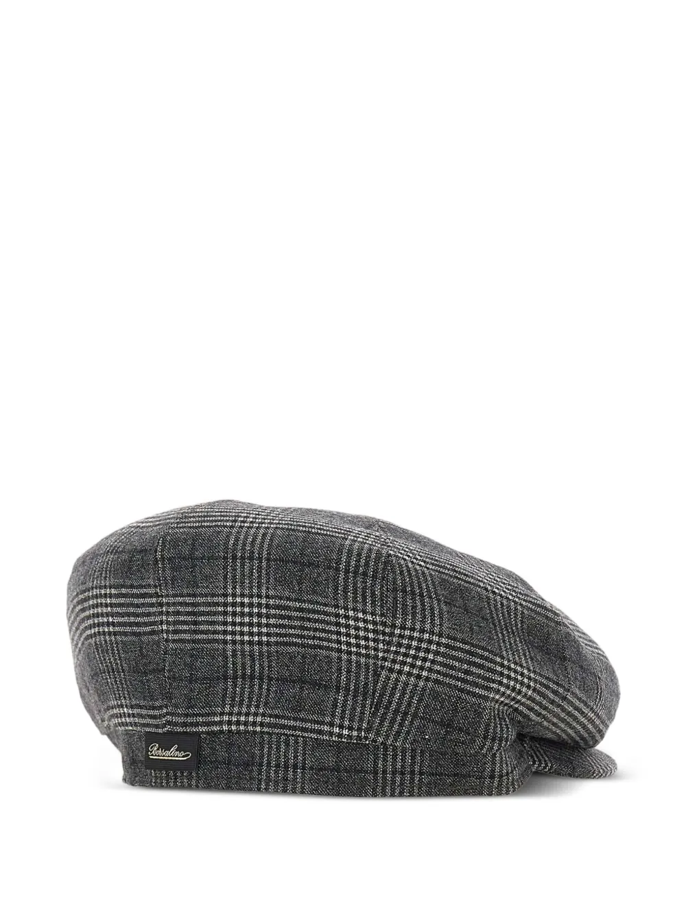 Borsalino Checked Wool Beret In Gray