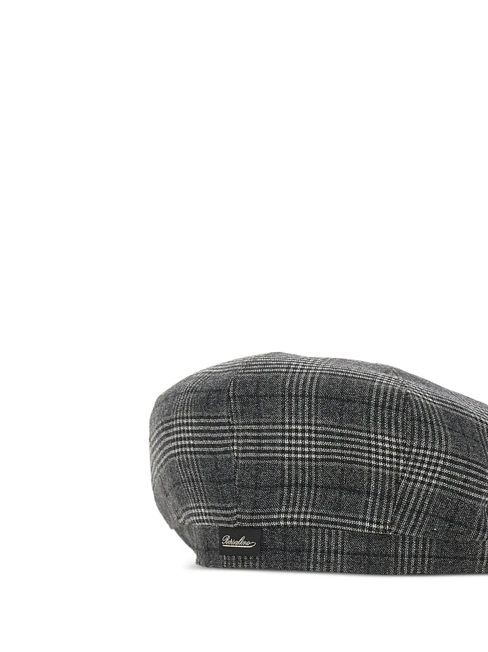 Borsalino Checked Wool Beret In Gray