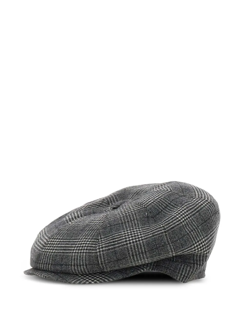 Borsalino Checked Wool Beret In Gray