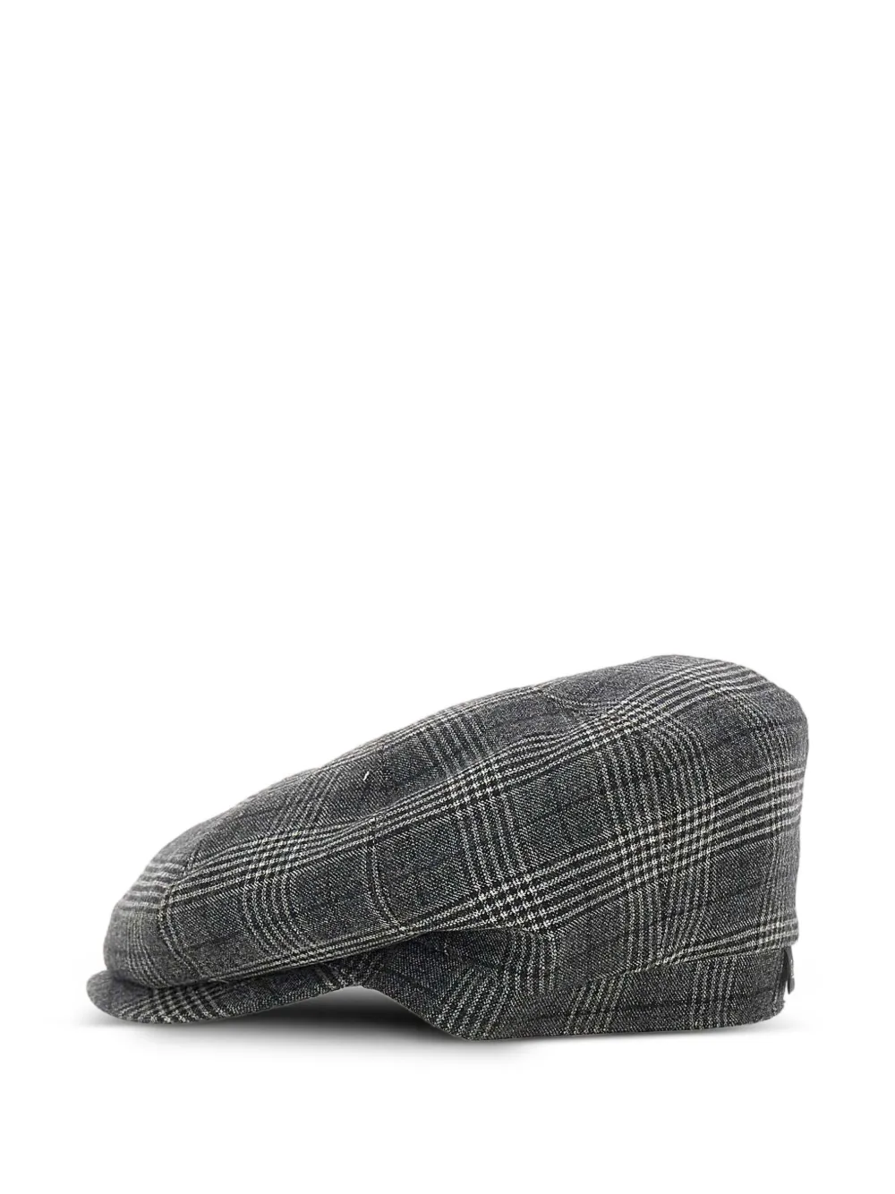 Borsalino Checked Wool Beret In Gray