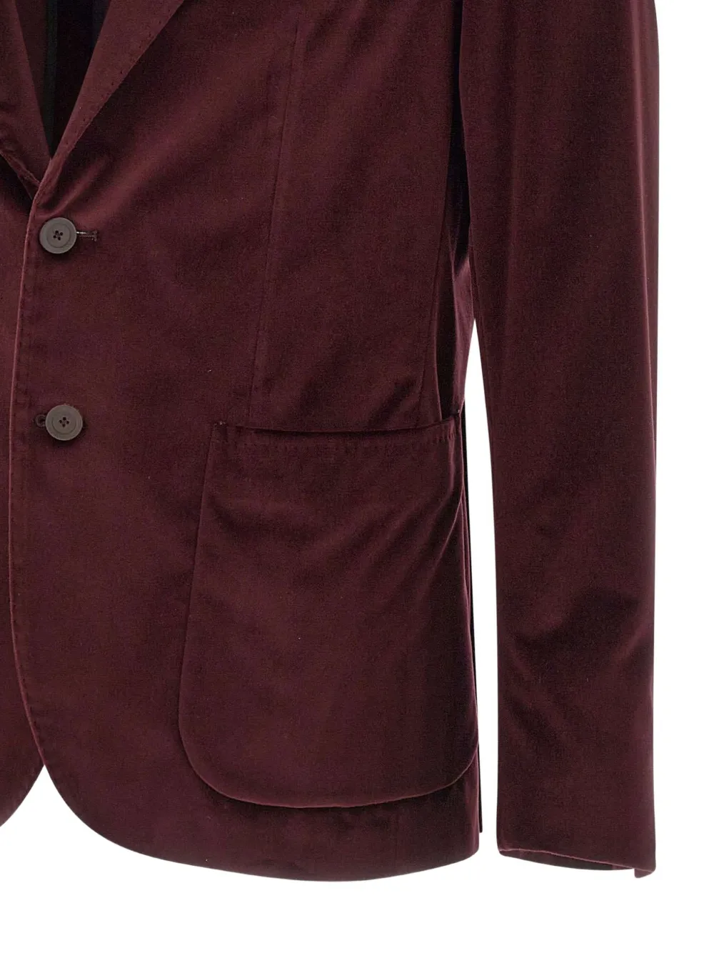 Tagliatore Velvet Two-button Jacket In Burgundy