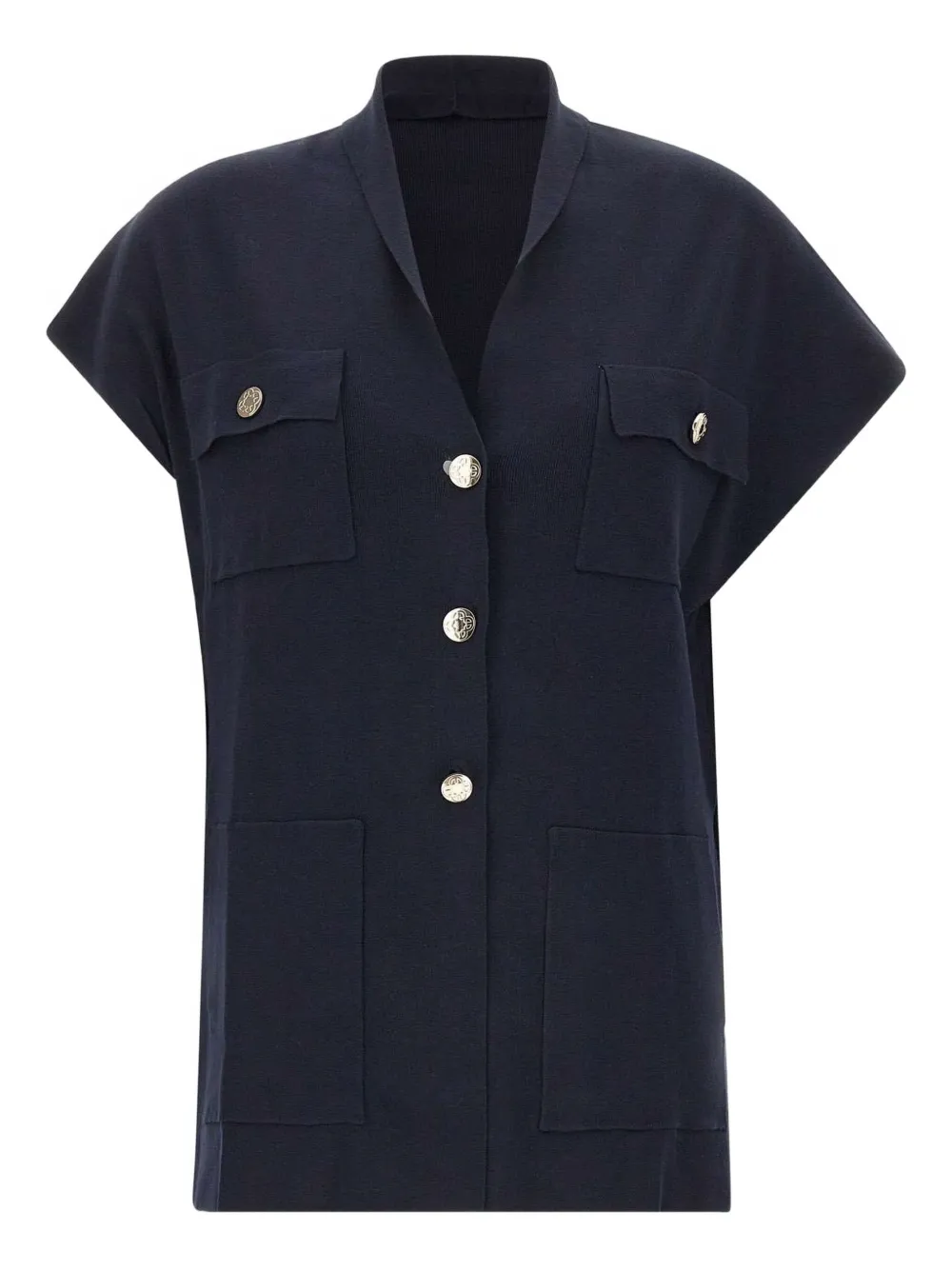 ELENA MIRO` button-pocket shirt | Blue | Image 1