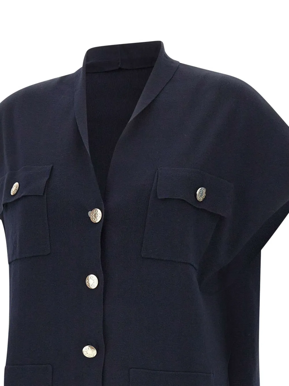 Elena Miro' Button-pocket Shirt In Blue