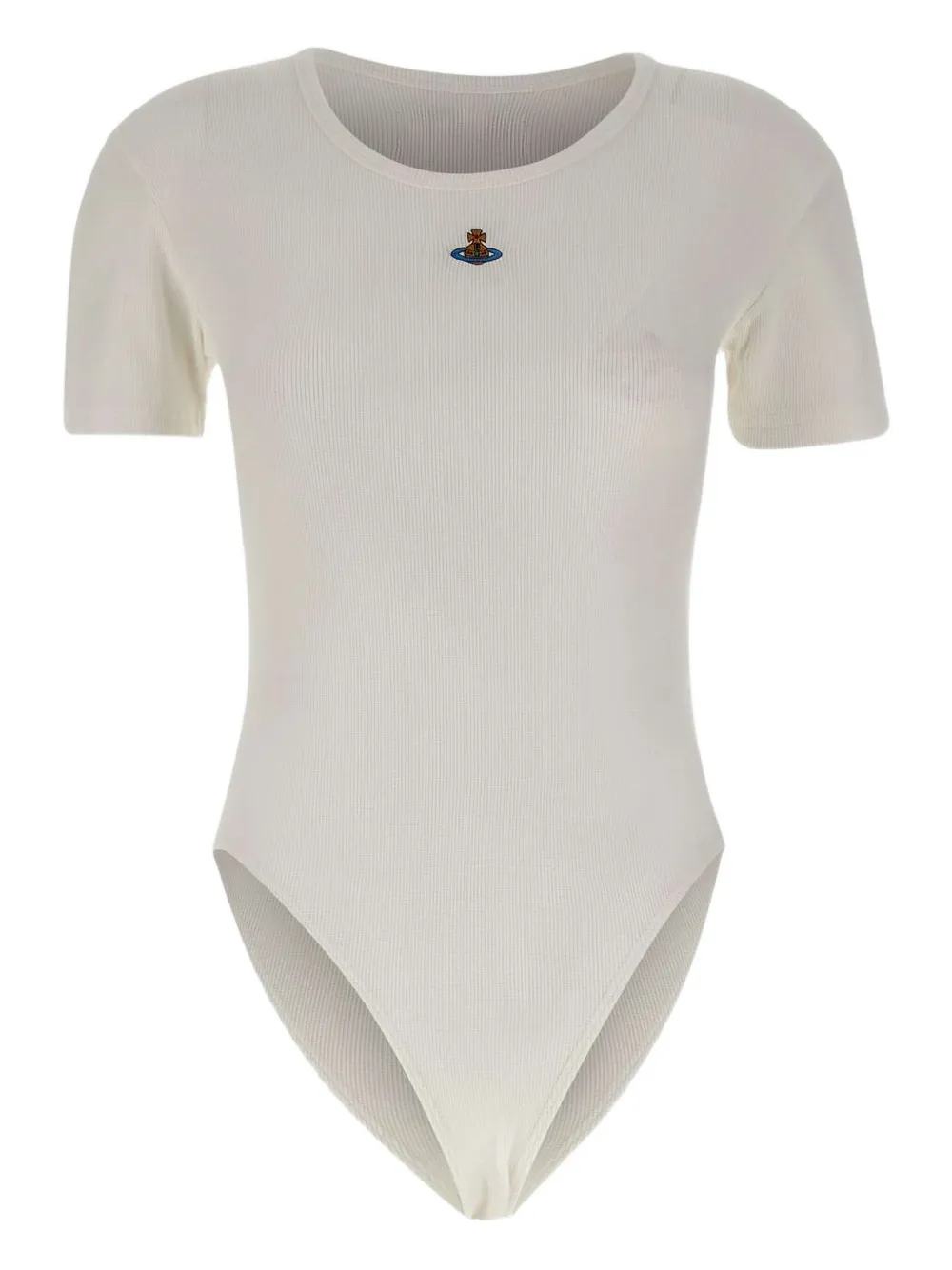 Vivienne Westwood orb-embellished ribbed bodysuit Wit
