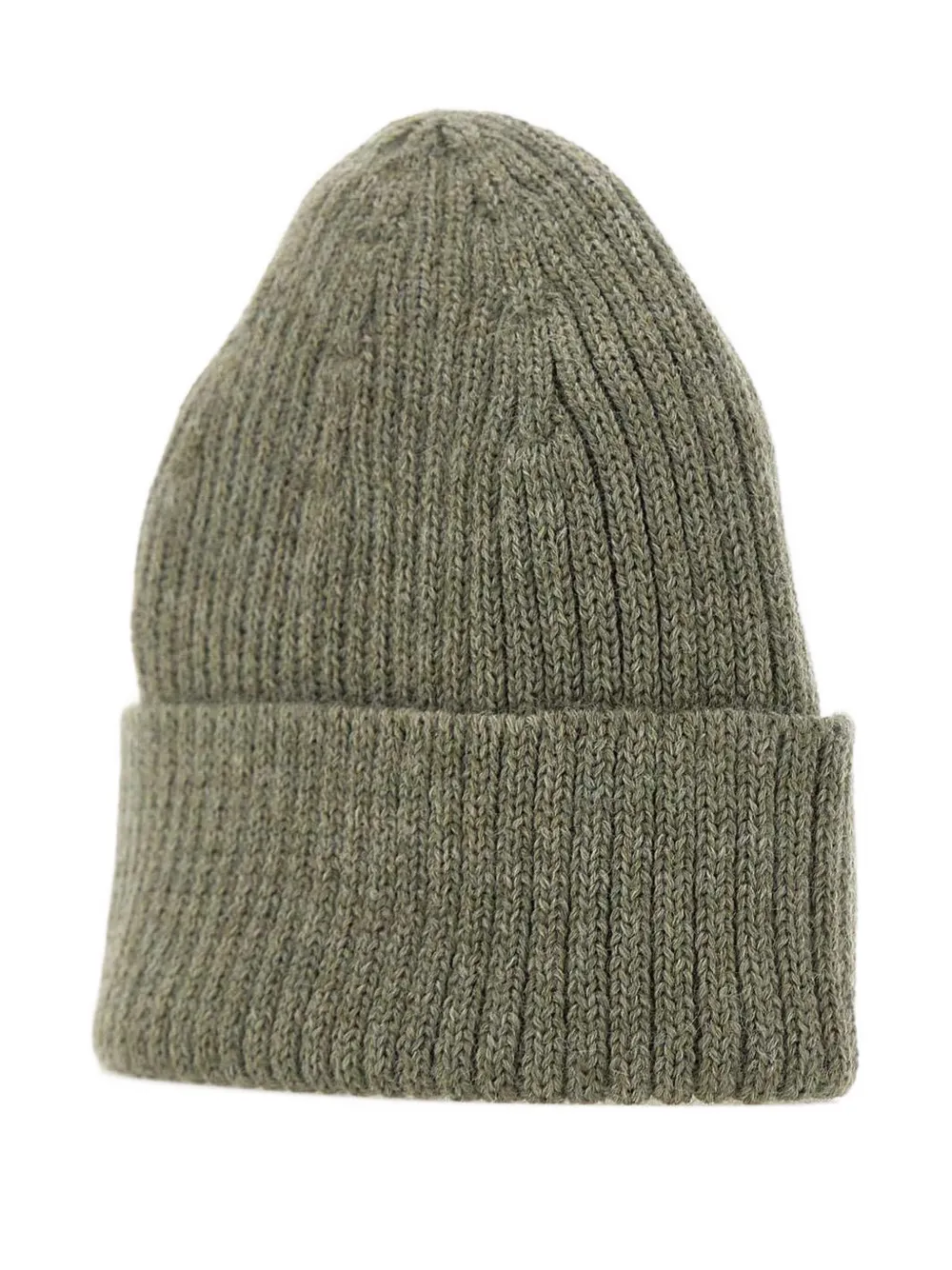Maison Kitsuné fox-head ribbed beanie Groen