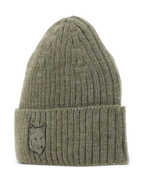 Maison Kitsuné fox-head ribbed beanie