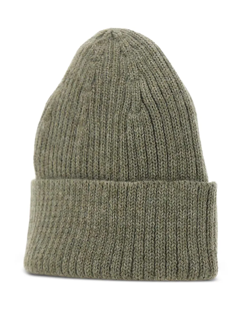  Maison Kitsuné Fox-head Ribbed Beanie - Green 