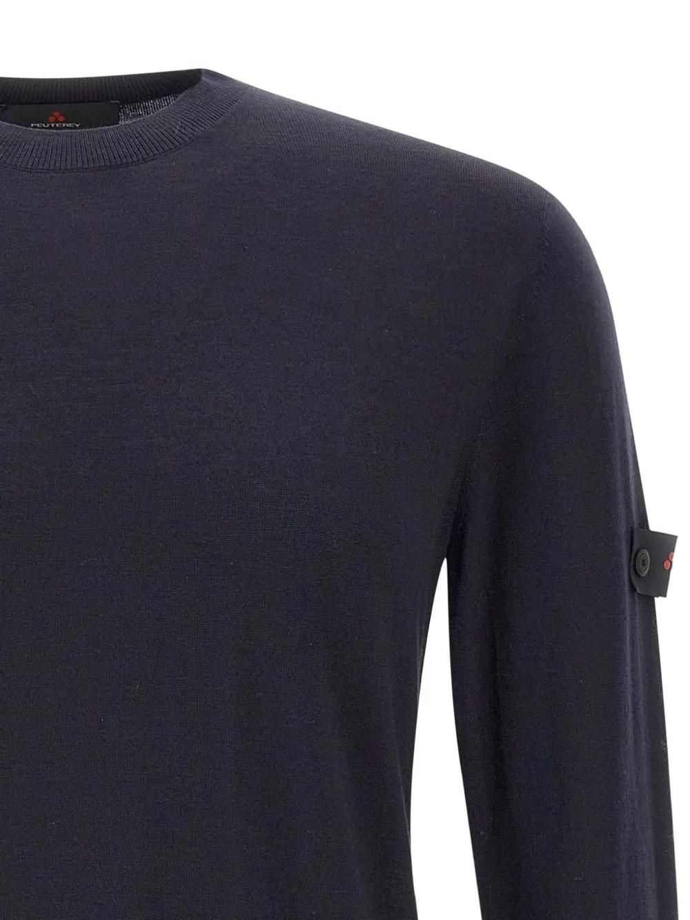 Peuterey Logo-patch Ribbed Sweater In Black