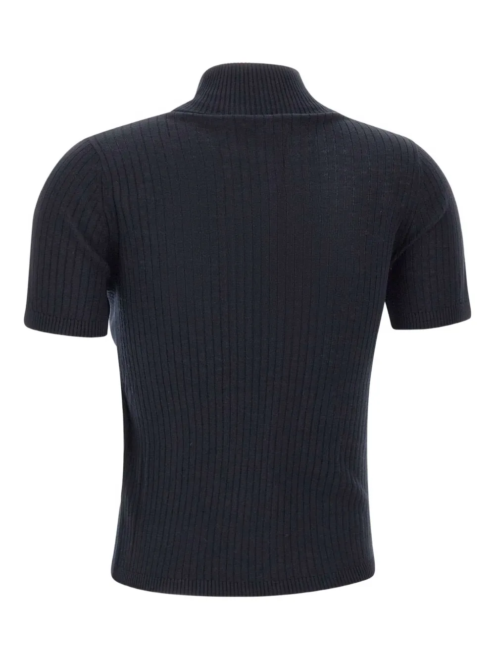 Max Mara Geribbelde top met col Zwart