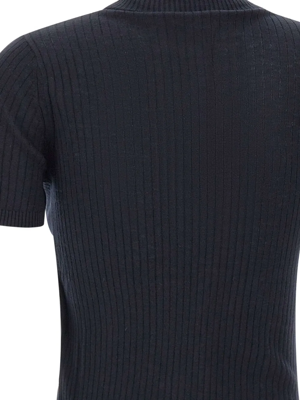 Max Mara Geribbelde top met col Zwart