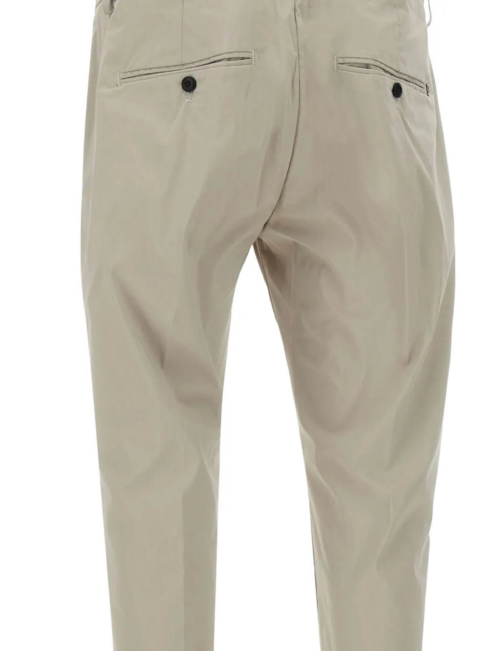 Turn-Up Cotton-Blend Tapered Trousers