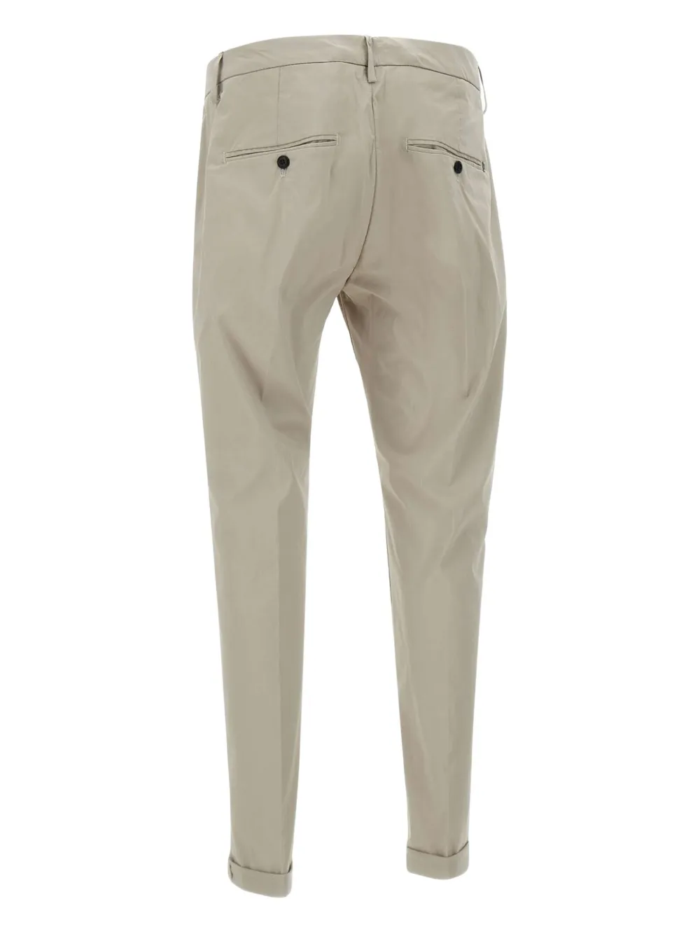 Turn-Up Cotton-Blend Tapered Trousers