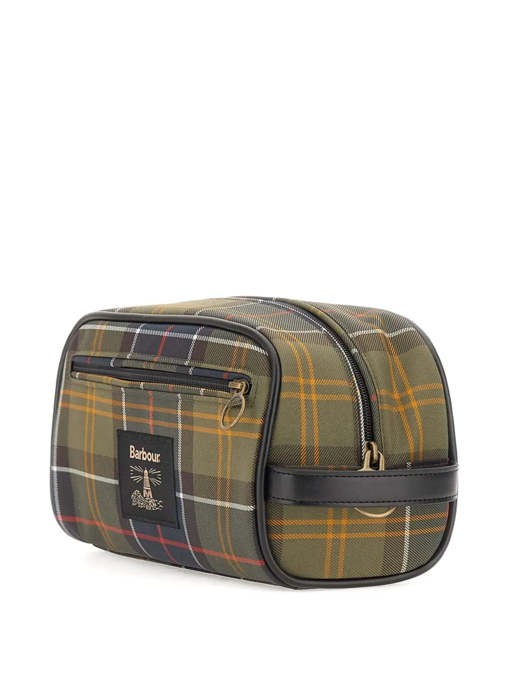 Barbour Plaid Zip-top Clutch Bag In Green