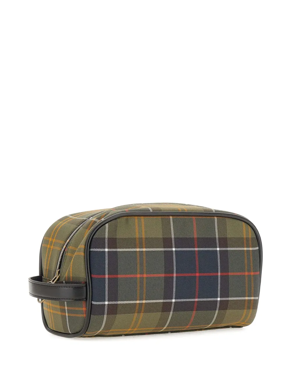 Barbour Plaid Zip-top Clutch Bag In Green