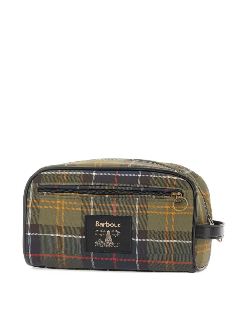 Barbour plaid zip-top wash bag