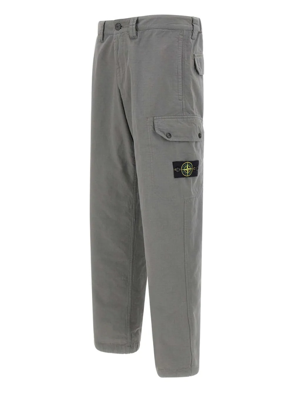 Stone Island Drawstring Cargo-pocket Trousers In Gray