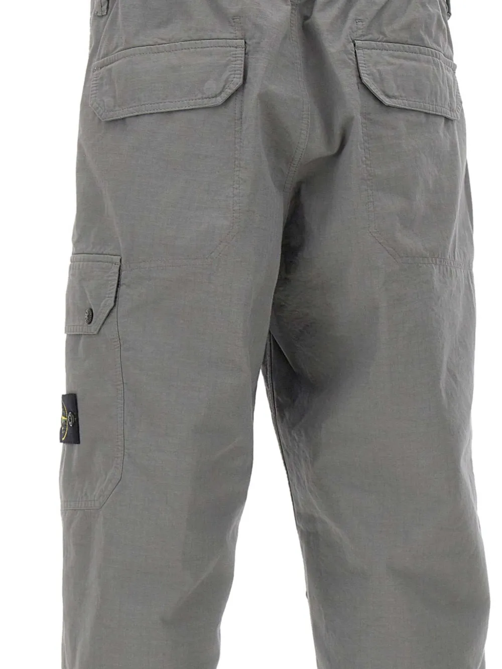 Stone Island Drawstring Cargo-pocket Trousers In Gray