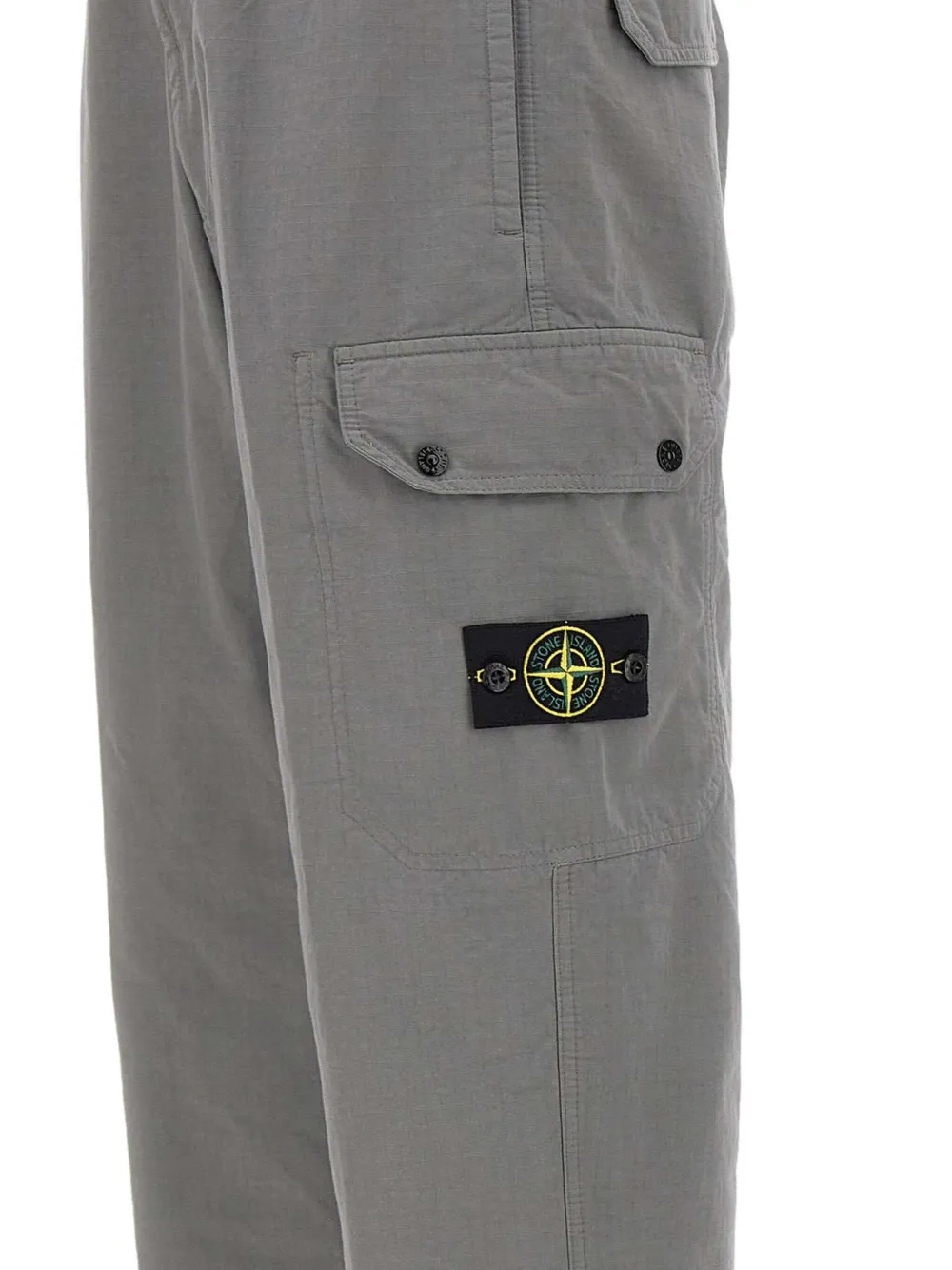 Stone Island Drawstring Cargo-pocket Trousers In Gray