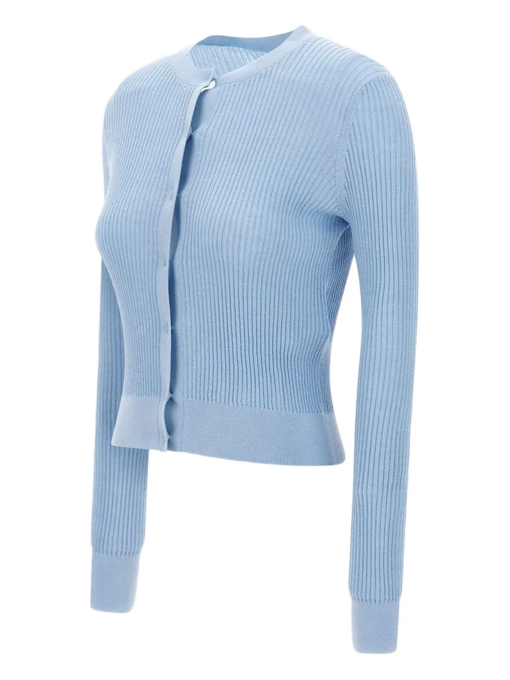 Max Mara sequin-embellished ribbed cardigan Blauw