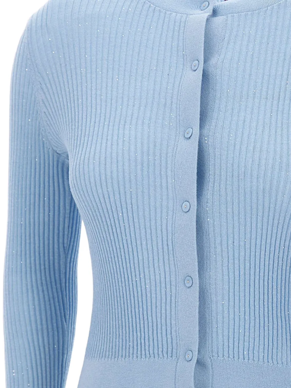 Max Mara sequin-embellished ribbed cardigan Blauw