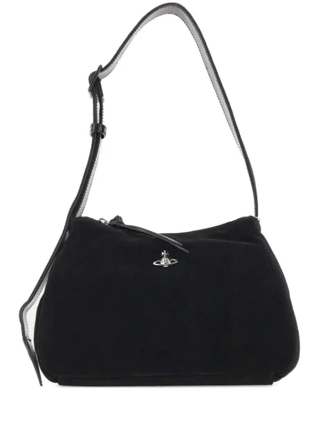 Vivienne Westwood Orb-embellished velvet shoulder bag