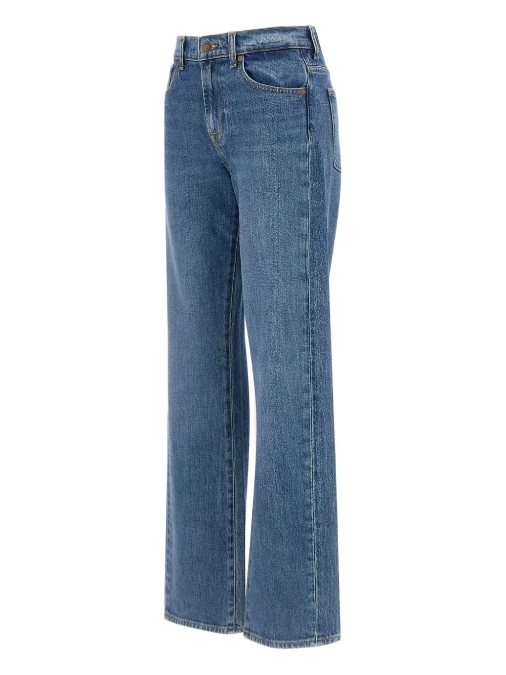 7 For All Mankind high-waisted logo-patch jeans Blauw