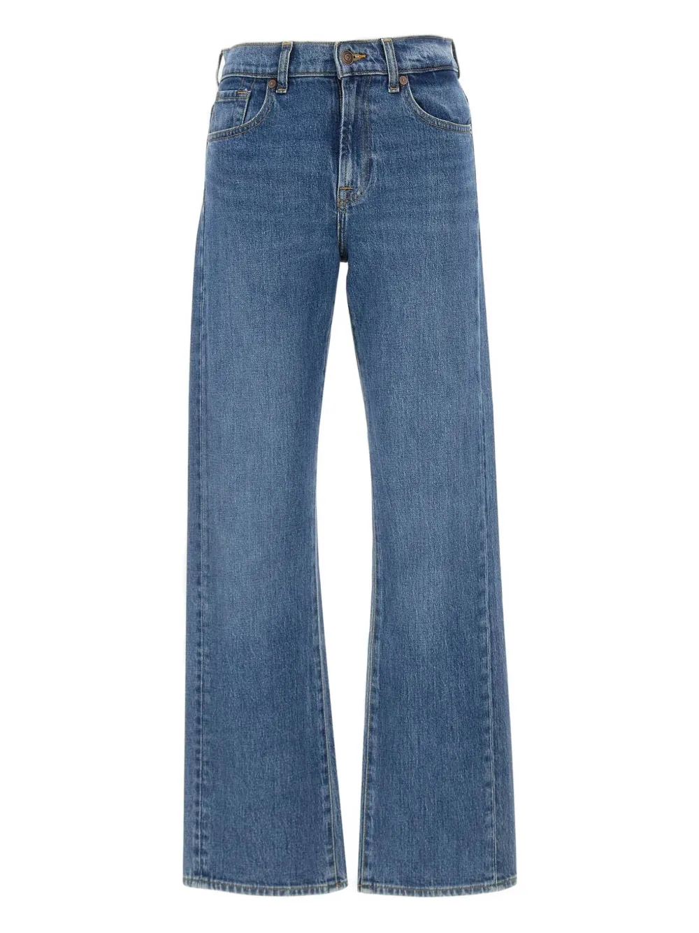 7 For All Mankind high-waisted logo-patch jeans Blauw