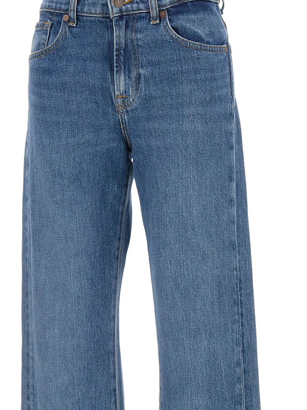 7 For All Mankind high-waisted logo-patch jeans Blauw