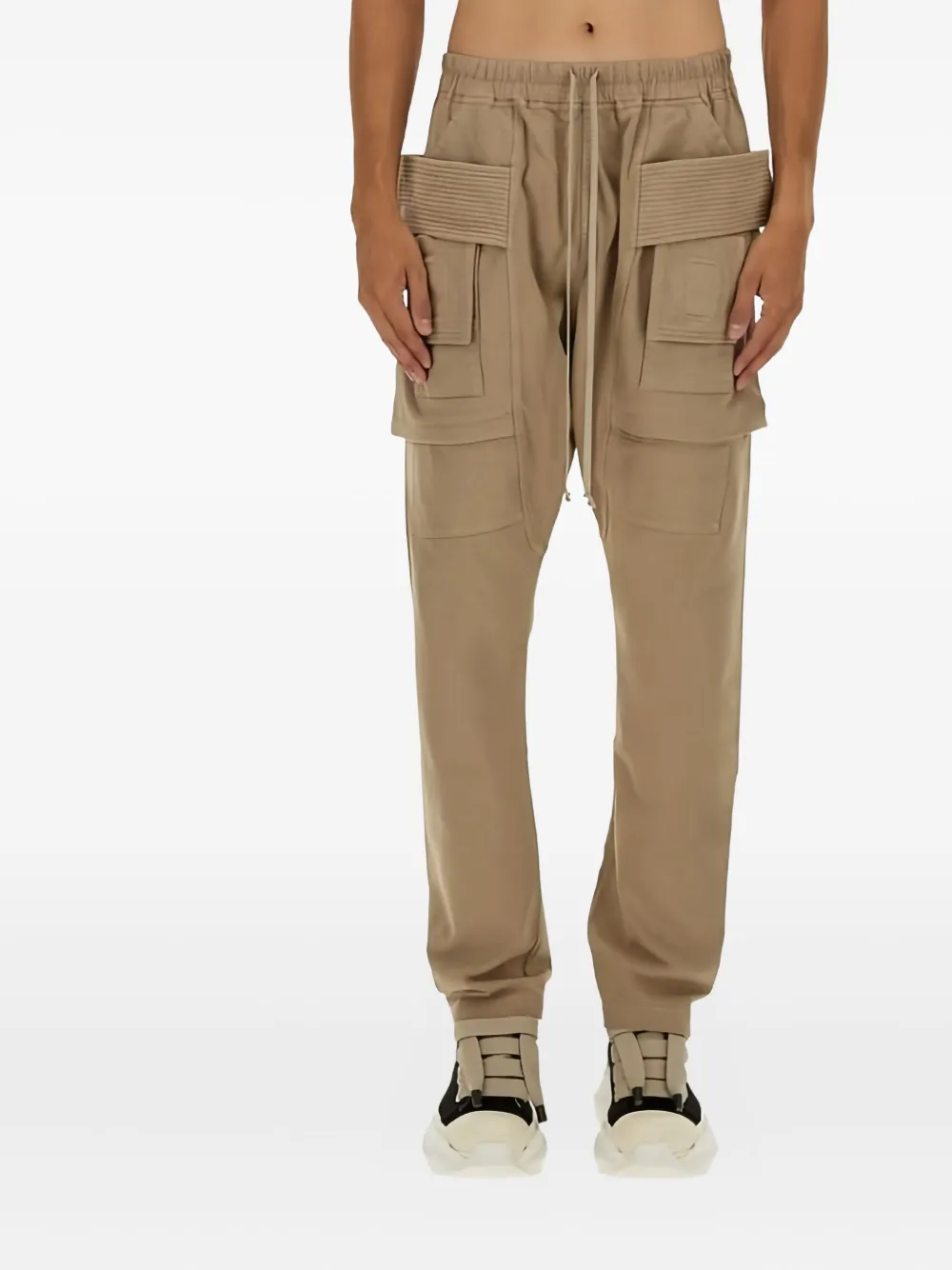 Rick Owens Drkshdw Relaxed Cargo Trousers Drawstring Waist In Brown