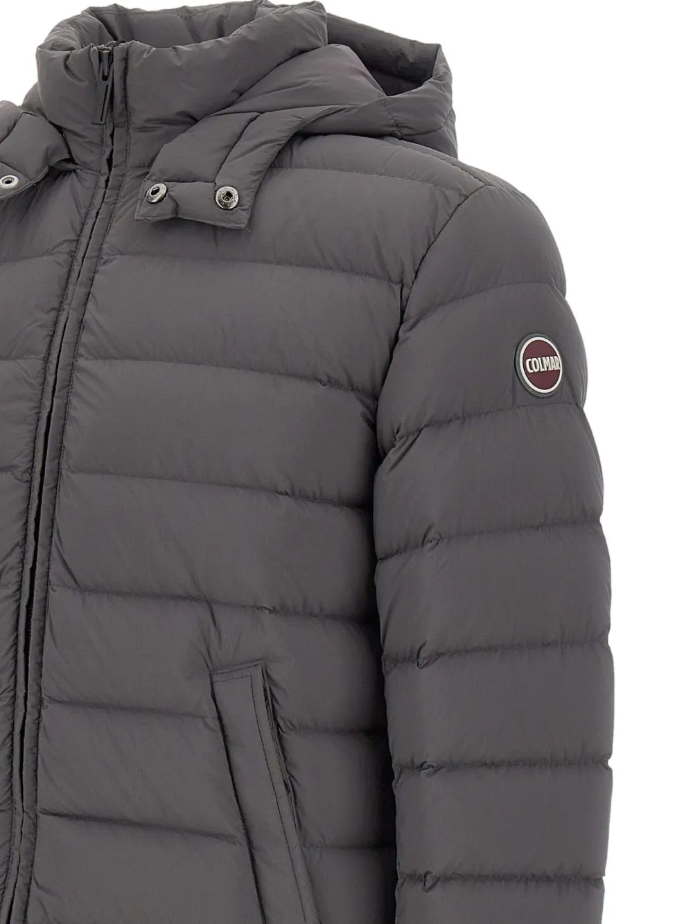 Colmar Hooded Horizontal-quilting Down Jacket In Gray