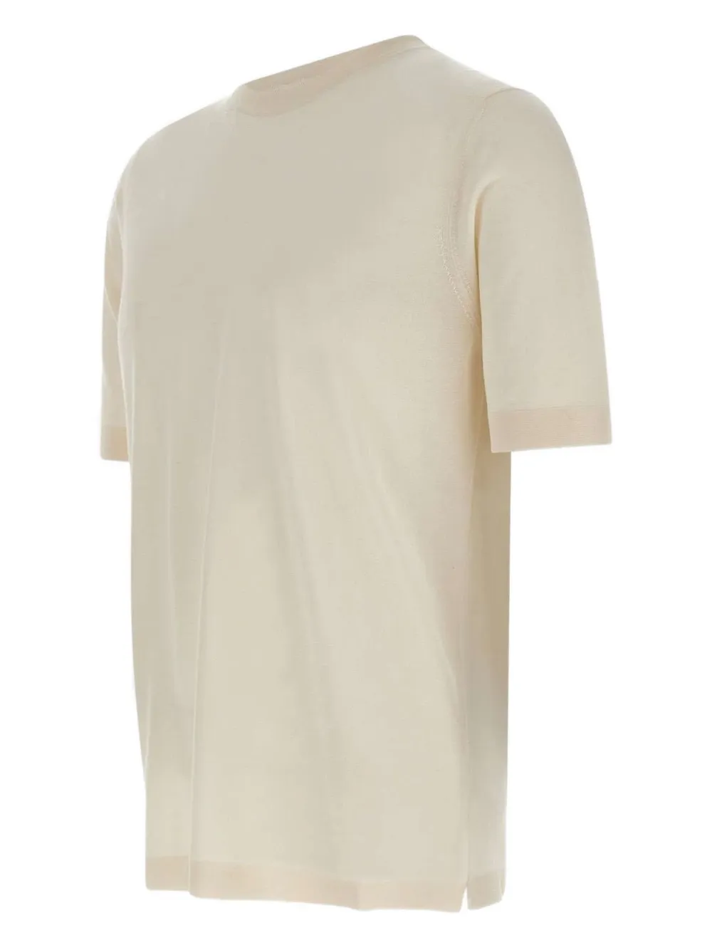 Filippo De Laurentiis ribbed-hem short-sleeve sweater Beige