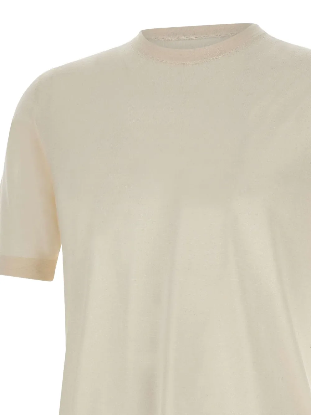 Filippo De Laurentiis ribbed-hem short-sleeve sweater Beige