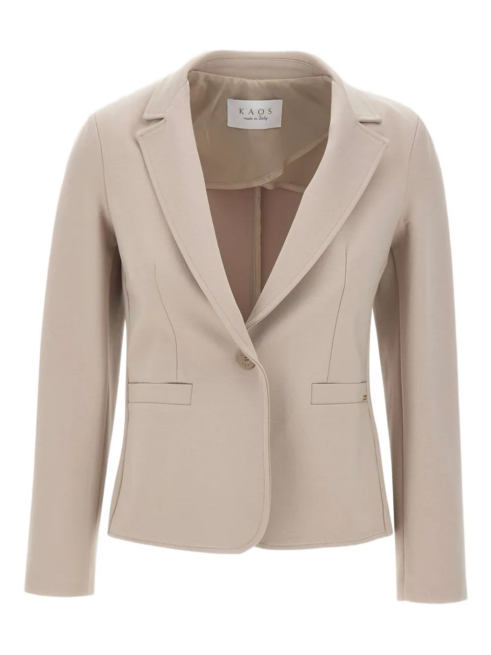 Kaos Narrow-lapel Single-button Blazer In Neutral