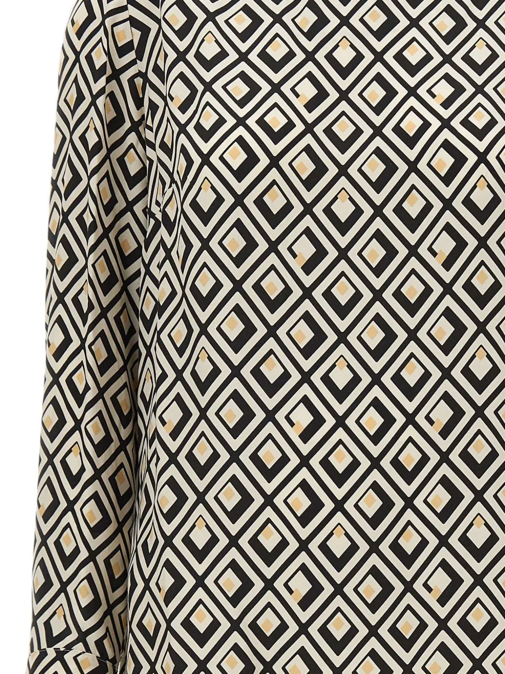Elena Miro' Geometric-print Long-sleeved Blouse In Black