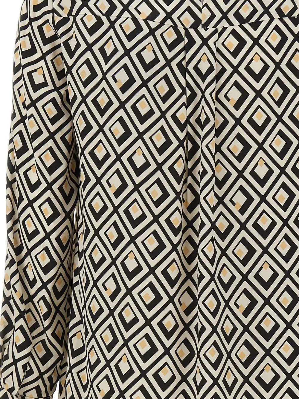 Elena Miro' Geometric-print Long-sleeved Blouse In Black
