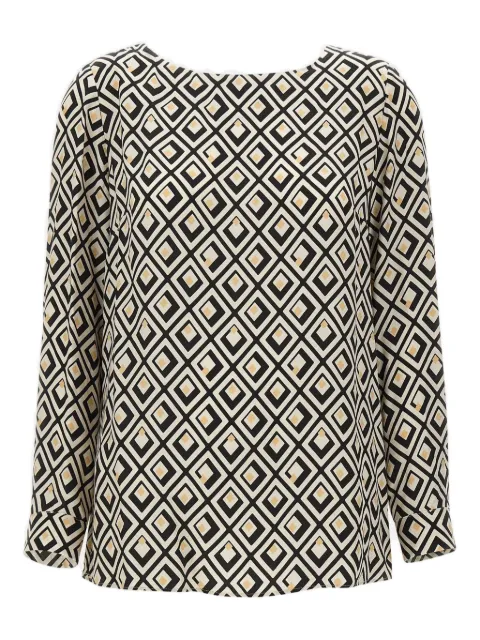 ELENA MIRO` geometric-print long-sleeved blouse