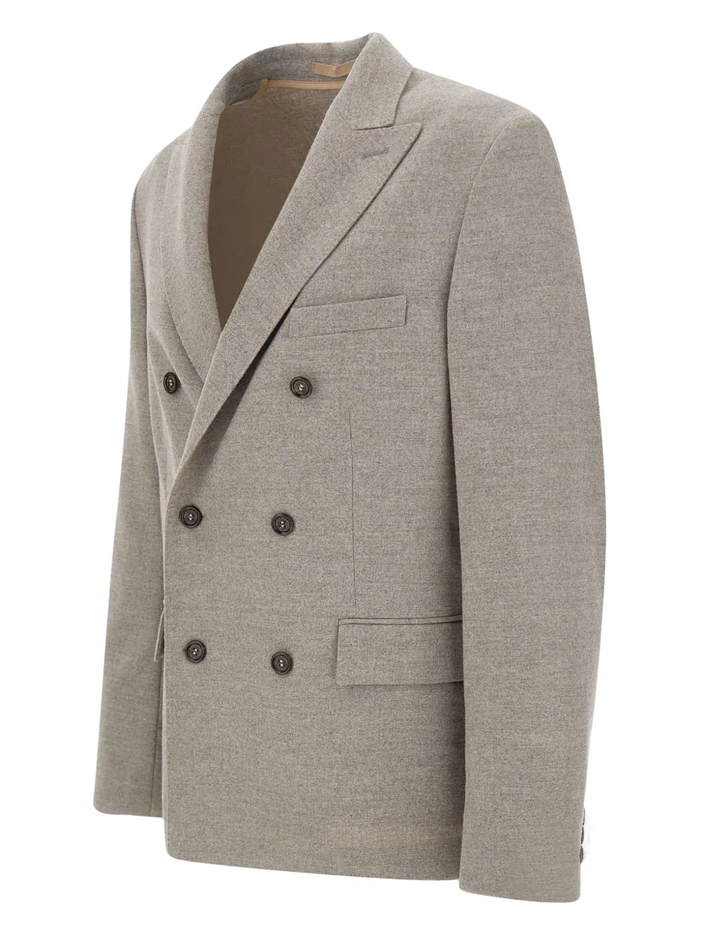 Paolo Pecora double-breasted peak-lapel blazer Grijs