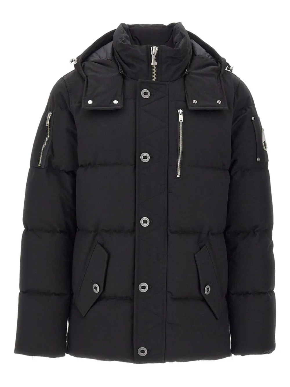 Moose Knuckles removable-hood quilted coat - ブラック Moose Knuckles removable-hood quilted coat - ブラック