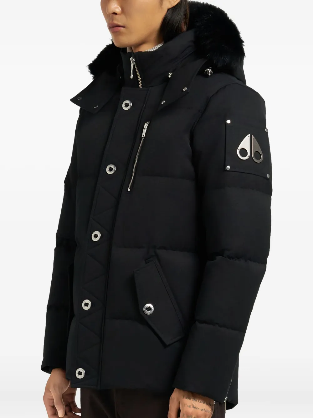 Moose Knuckles removable-hood quilted coat - Zwart