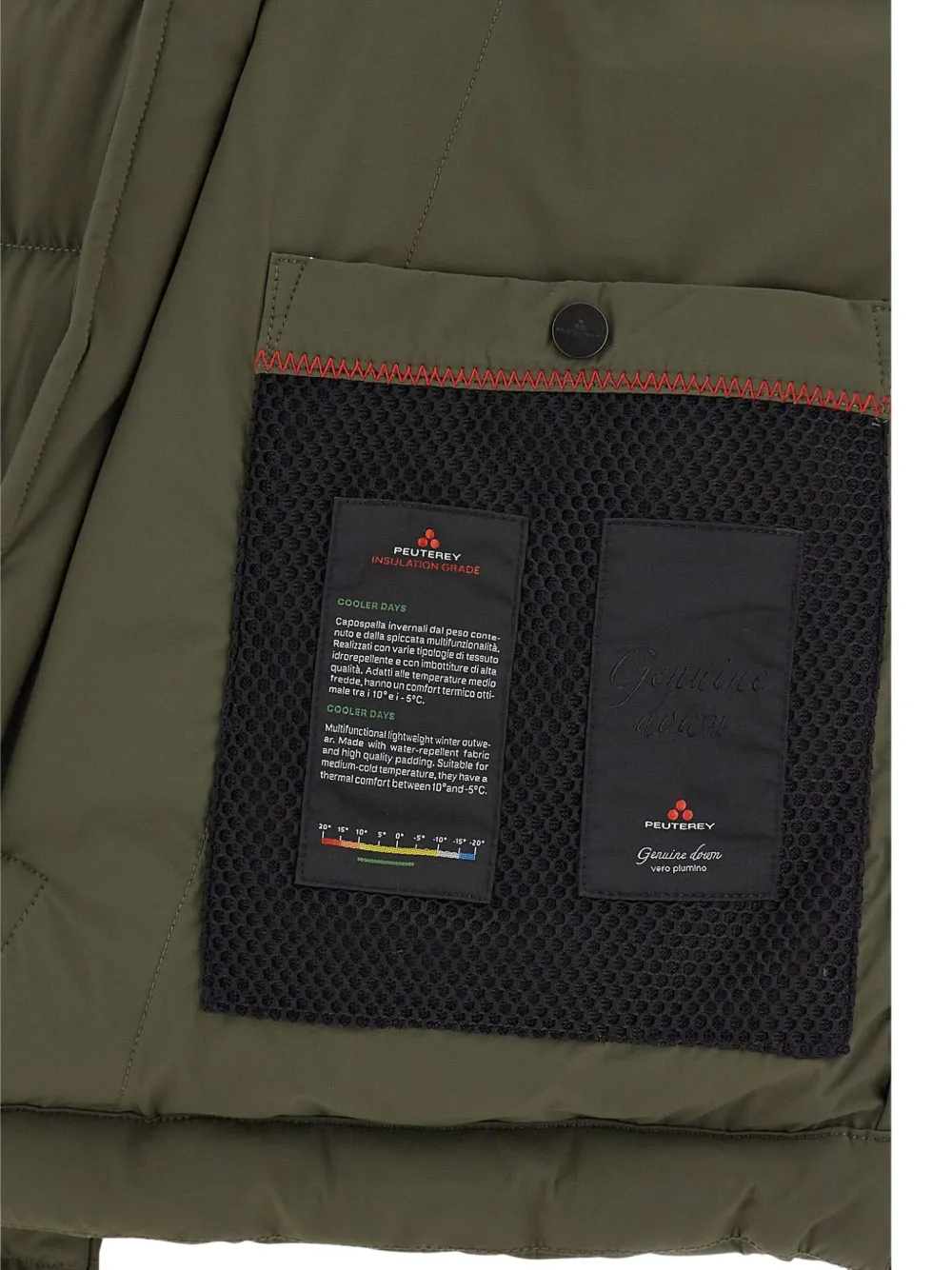 Peuterey hooded quilted down jacket Groen