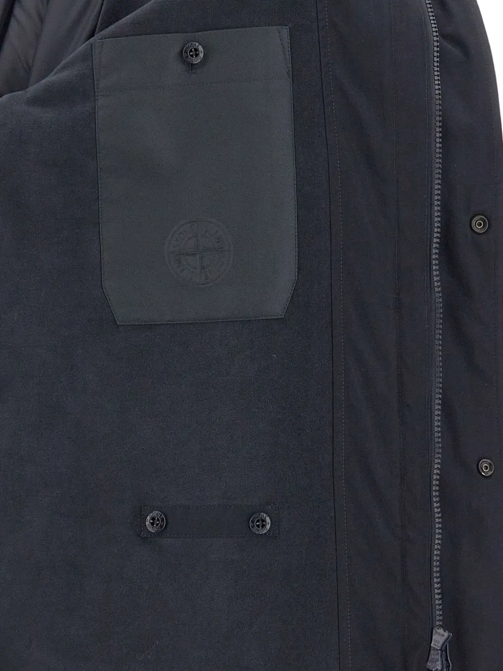 Stone Island shirt-collar organic-cotton coat Blauw