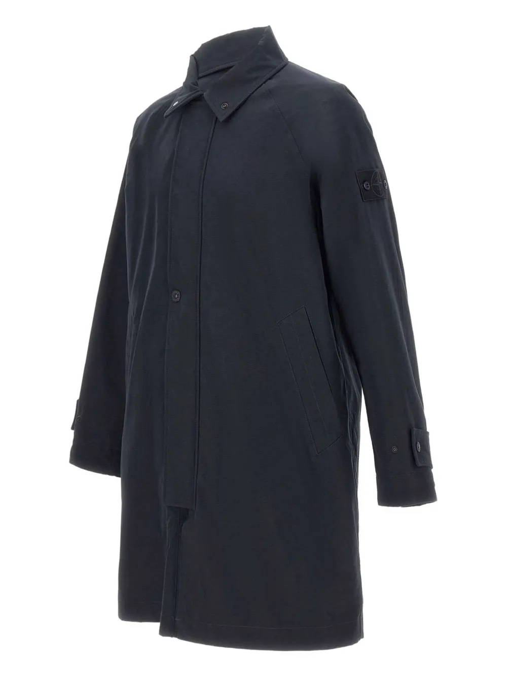Stone Island shirt-collar organic-cotton coat Blauw